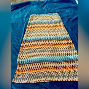 Floor length flowy multi colored skirt